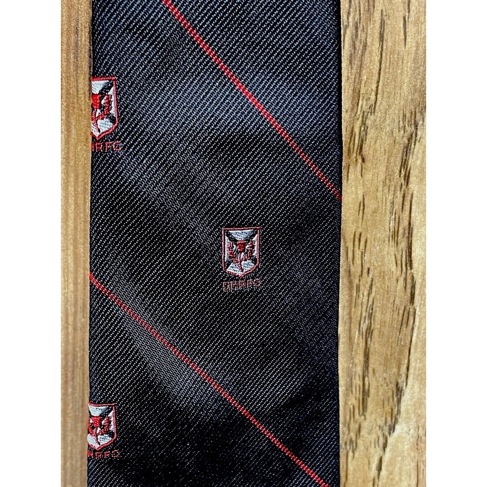 Vintage Robert Talbott Carmel Valley Black 100% Silk Tie Red X-long DHRFC Logo